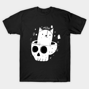 Meow Kitty Skull T-Shirt